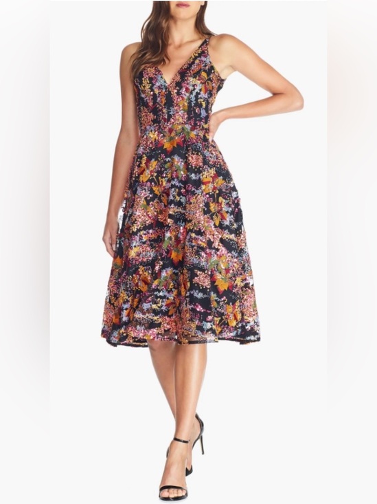 Dress the Population Dresses & Skirts - Dress the Population Elisa XL Sequin Embroidered Fit & Flare Cocktail Prom Dress